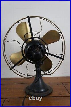 Large Antique GE General Electric Oscillating Industrial Desk Fan Works 21