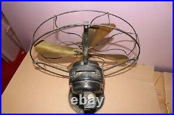 Large Antique Star-Rite 16 Brass Blade 3 Speed Oscillating Electric Fan WORKS