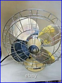 Limit Electrics Vintage Fan Industrial Art Deco Cast Iron Metal Made in England
