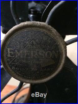 Lot Of 3 Antique GE / Emerson Fans Cast Iron Electric 1930s