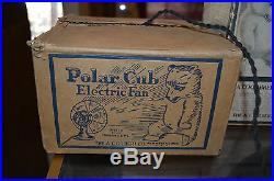 Lot of Three Antique Electric Polar Cub 6 Fans With Original Boxes 1920s 1916