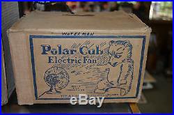Lot of Three Antique Electric Polar Cub 6 Fans With Original Boxes 1920s 1916