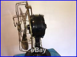 Menominee Brass Electric Fan Old Motor 12 Antique Vintage Early