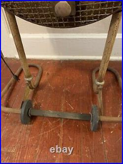 Mid-Century Antique Repurposed Floor Fan On Wheels