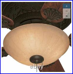 NEW 52 In Vintage Antique Electric Indoor Bronze Light Ceiling Fan 5 Blades