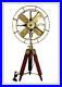 Nautical-Brass-Antique-Electric-Pedestal-Fan-With-Wooden-Tripod-Stand-Vintage-01-yke