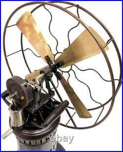 Nautical Brass STEAM Engine Fan Model Old style table Kerosene Oil Fan Working