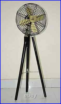 Nautical Floor Fan Vintage Style Antique Electric Tripod Fan With Black Stand