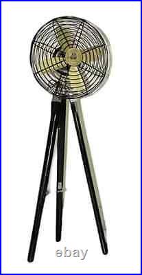 Nautical Floor Fan Vintage Style Antique Electric Tripod Fan With Black Stand