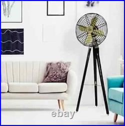 Nautical Floor Fan Vintage Style Antique Electric Tripod Fan With Black Stand