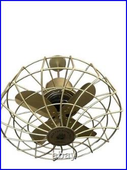 Nautical Pedestal Fan Handmade Modern Look Adjustable Height Brass Finish Decor