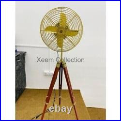 New Antique Fan With Wooden Adjustable Tripod Handmade Floor Working Fan gift