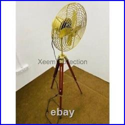 New Antique Fan With Wooden Adjustable Tripod Handmade Floor Working Fan gift