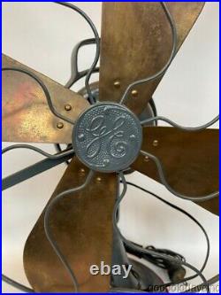 Nice Antique GE General Electric 3 Speed 16 Brass Electric Fan Restored Gray