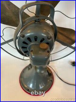 Nice Antique GE General Electric 3 Speed 16 Brass Electric Fan Restored Gray