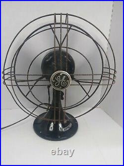 Nice Antique/Vintage GE 12 Desk Fan 2 Speeds Oscillation 1930s