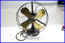 Nice Working Antique GE Brass Blade Table Fan 12'' General Electric 3 Speed US