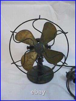 Old Vtg G. E. Series G 6 Electric Fan Brass Blades 110 Volts AC or DC (Working)