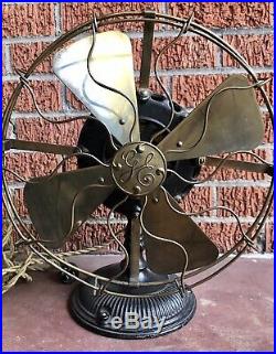 Ooak Antique Electric Fan Early Ge Pancake Fan Brass Cage/blades Works Perfect