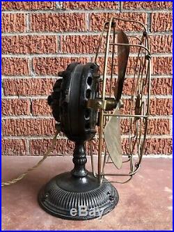 Ooak Antique Electric Fan Early Ge Pancake Fan Brass Cage/blades Works Perfect