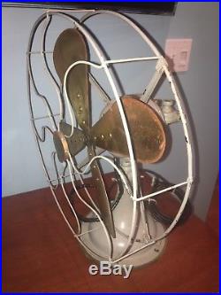 Original Antique Western Elecric Brass and Cast Iron 3 Speed Oscillating Fan