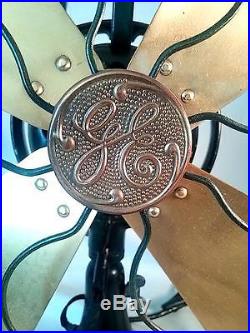 Original G E Antique Brass Electric 16 Blade Fan #75425 Fantastic Cond & Works
