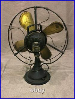 Original GE Antique 17 Electric Brass Oscillating Fan Model CAT 75425