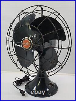 PV Vintage Diehl Green 3-Speed Electric Metal 4 Blade 14 Tabletop Fan USA