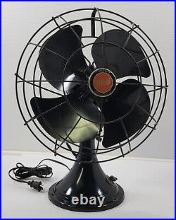 PV Vintage Diehl Green 3-Speed Electric Metal 4 Blade 14 Tabletop Fan USA