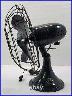 PV Vintage Diehl Green 3-Speed Electric Metal 4 Blade 14 Tabletop Fan USA