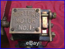 Porter's Motor No. 1 Antique Electric Battery Fan Motor