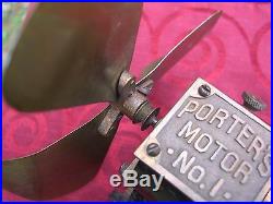 Porter's Motor No. 1 Antique Electric Battery Fan Motor