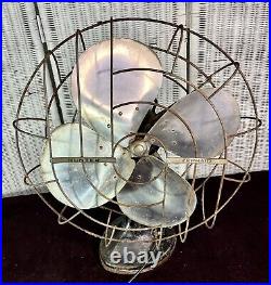 Pre War HUNTER ZEPHAIR Table Fan #265 Type C-16 Escalating 16 Works. Oscillating