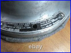 Pre War HUNTER Zephair #265 Type C-16 16 Inch Electric 3-Speed Table Fan