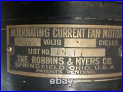 R&M Robert & Myers Antique 16 Brass 4 Blade Table Fan