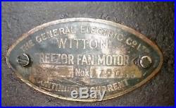 RARE 1900s GEC WITTON FREEZOR FAN MOTOR ANTIQUE CAST IRON BRASS DESK WALL MOUNT