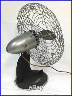 RARE Antique AIR CASTLE Airplane PROPELLER Art Deco 2 Blade Electric Fan WORKS