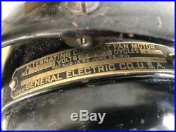 RARE Antique General Electric GE 1911 KIDNEY Oscillating Fan 16 brass blades