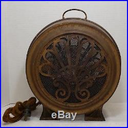 RARE Antique Vintage Circular Heater Fan Works Fillegre Guards Leaf Petal Feet
