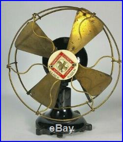 RARE Antique Vintage Electric Fan High Grade Commercial Dayton 8 Brass Tabfoot