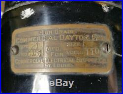 RARE Antique Vintage Electric Fan High Grade Commercial Dayton 8 Brass Tabfoot