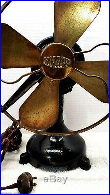 RARE Antique Vintage Electric Fan KNAPP 10 Brass Blade & Cage Tab ca. 1915