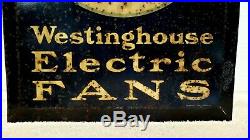 RARE Antique Vintage Electric Fan Metal Store Sign Display WESTINGHOUSE Original