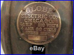RARE Globe Electric Company Ceiling Fan Electric Motor Chicago Illinois Pancake