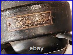 Rare 1916 Model 2410 Robbins & Myers Standard Electric Oscillating Desk Fan
