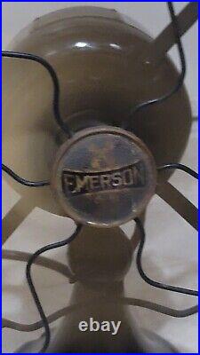 Rare- 1920 Emerson Brass Blades Fan Cast Iron, 3 Speeds Model-26645