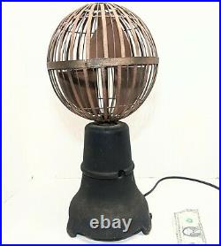Rare 1920s vtg SAVORY AIRATOR Bankers Desk FAN Art Deco GLOBE Cage Aerator as-is