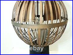 Rare 1920s vtg SAVORY AIRATOR Bankers Desk FAN Art Deco GLOBE Cage Aerator as-is