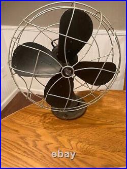 Rare 1950s 16 Emerson 79648-AP-G Electric Desk Fan Oscillating 3 Speed WORKS