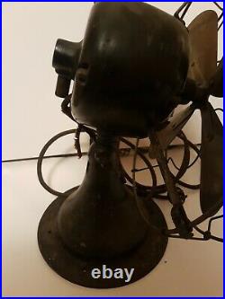 Rare Antique 1909 Colonial Brass Electric Table Fan